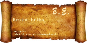 Breier Erika névjegykártya
